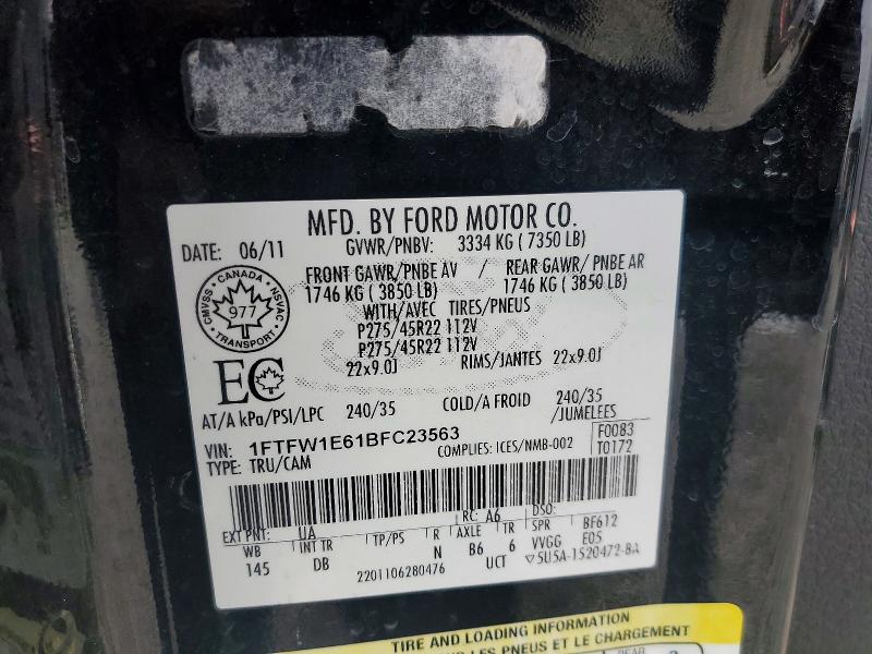 Продажа на аукционе авто 2011 Ford F150, vin: 1FTFW1E61BFC23563, номер лота: 78521915