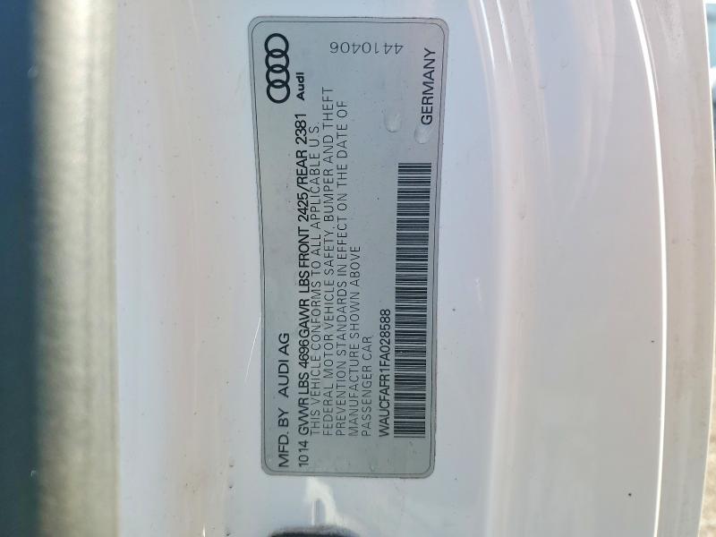 78038985 :رقم المزاد ، WAUCFAFR1FA028588 vin ، 2015 Audi A5 مزاد بيع