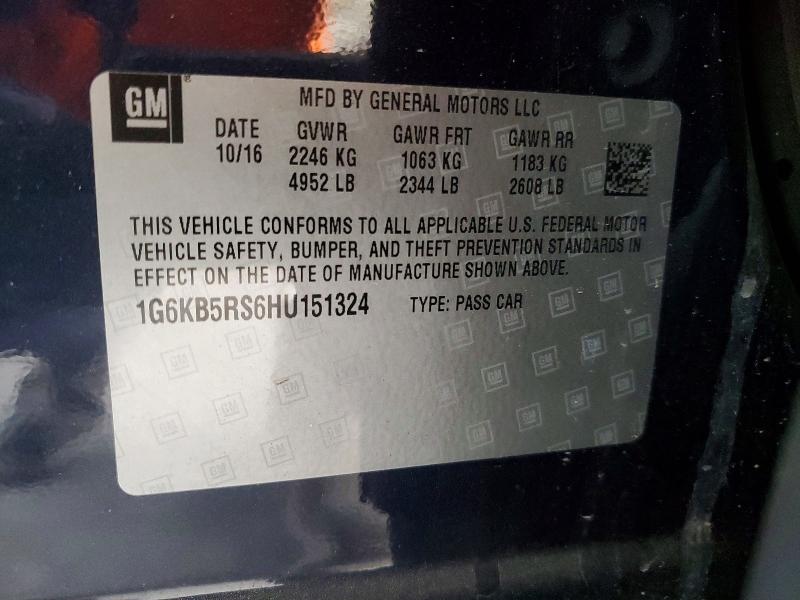 78304715 :رقم المزاد ، 1G6KB5RS6HU151324 vin ، 2017 Cadillac Ct6 مزاد بيع