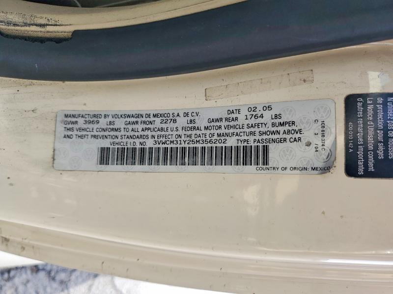 Продажа на аукционе авто 2005 Volkswagen New Beetle, vin: 3VWCM31Y25M356202, номер лота: 77889275