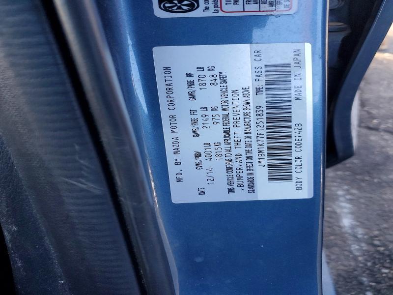 77524995 :رقم المزاد ، JM1BM1K77F1251839 vin ، 2015 Mazda 3 مزاد بيع