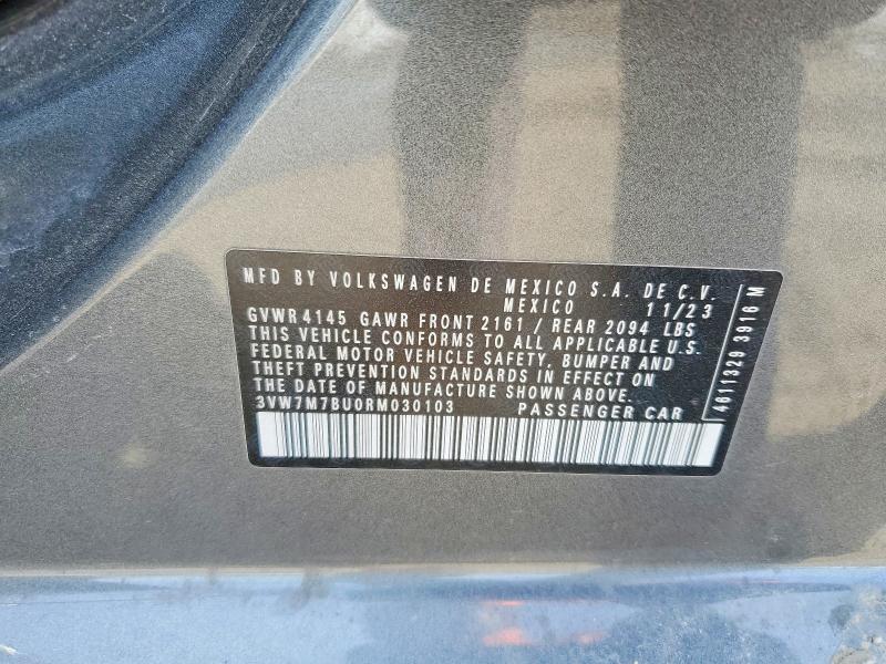 2024 Volkswagen Jetta მანქანა იყიდება აუქციონზე, vin: 3VW7M7BU0RM030103, აუქციონის ნომერი: 78793415
