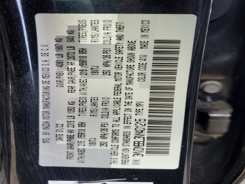 75705635 :رقم المزاد ، 3MVDMBBL3NM401215 vin ، 2022 Mazda Cx-30 مزاد بيع
