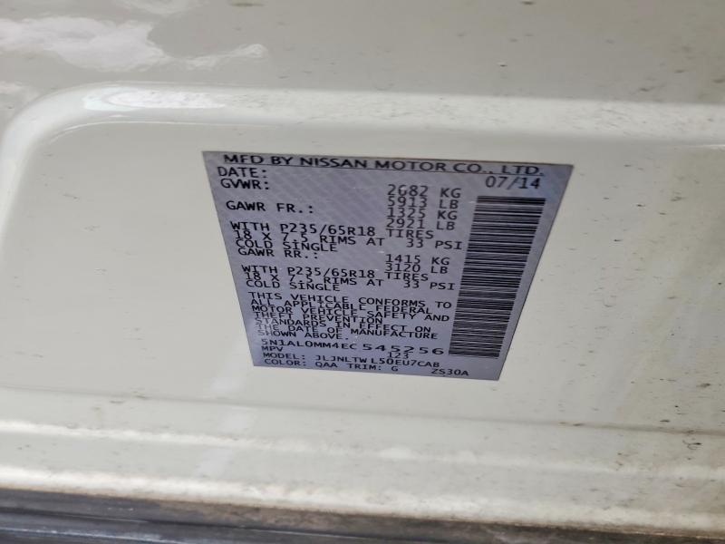 Aukcja sprzedaży 2014 Infiniti Qx60, vin: 5N1AL0MM4EC545256, numer aukcji: 76405235