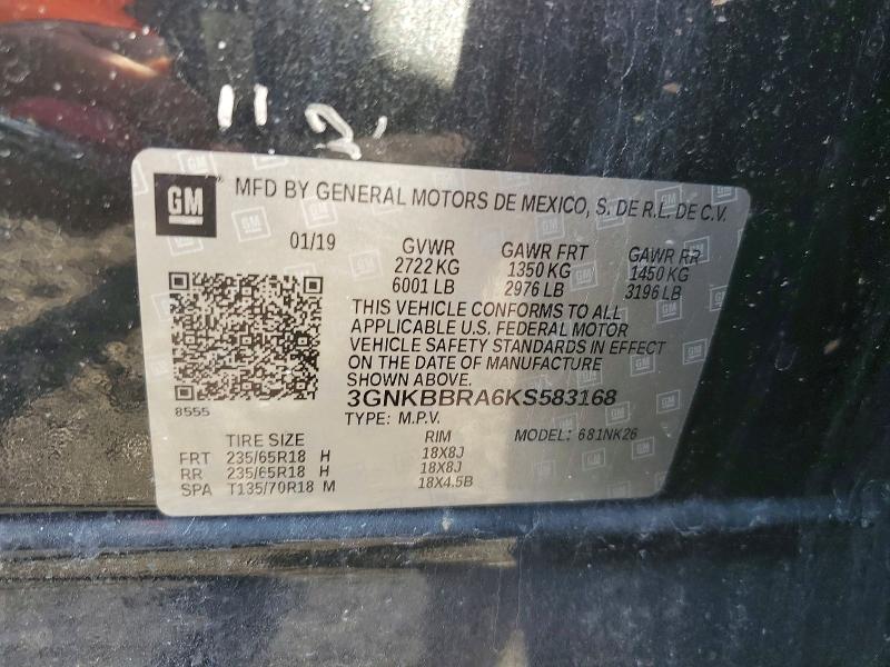 Продажа на аукционе авто 2019 Chevrolet Blazer 1lt, vin: 3GNKBBRA6KS583168, номер лота: 78031545