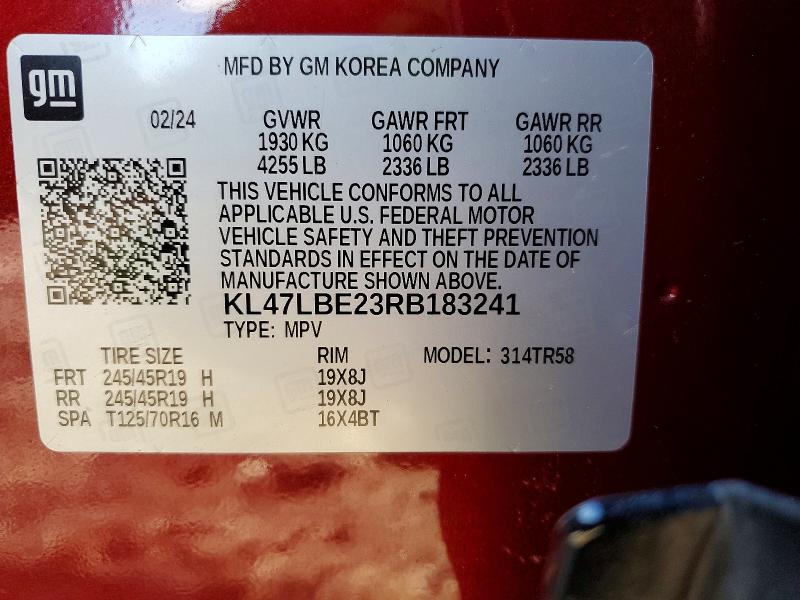 Aukcja sprzedaży 2024 Buick Envista, vin: KL47LBE23RB183241, numer aukcji: 76318985