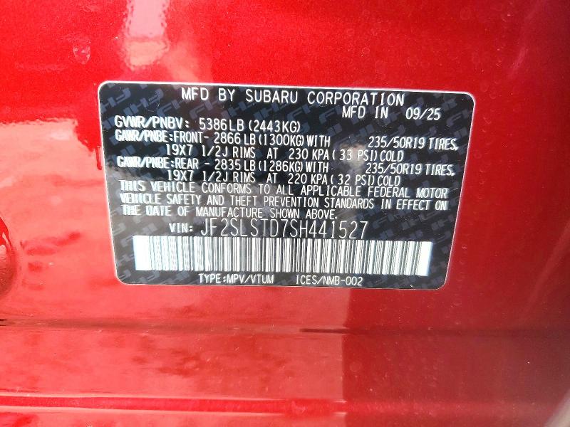 79118565 :رقم المزاد ، JF2SLSTD7SH441527 vin ، 2025 Subaru Forester مزاد بيع