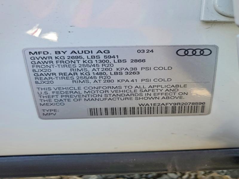 Aukcja sprzedaży 2024 Audi Q5 E, vin: WA1E2AFY9R2078596, numer aukcji: 76449575