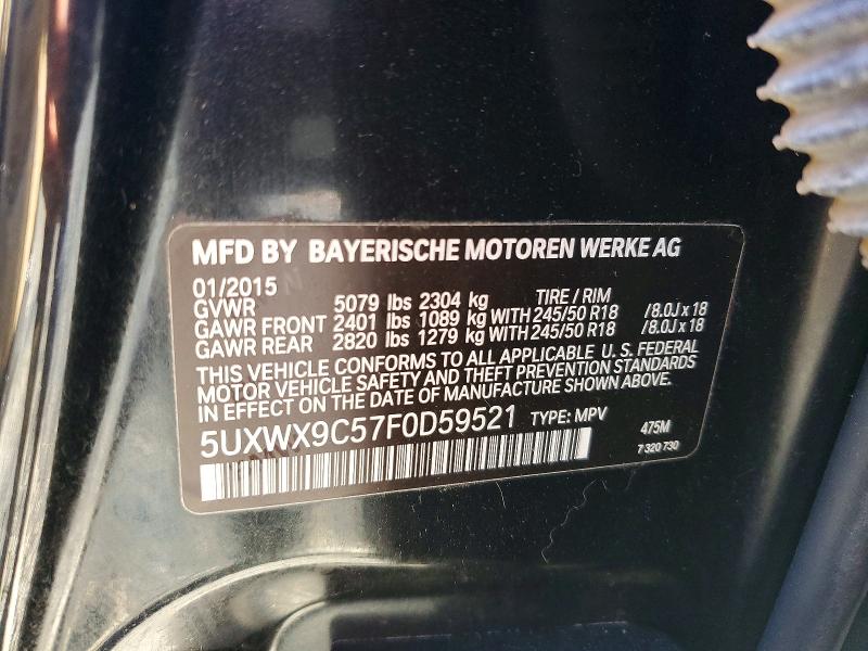 Продаж на аукціоні авто 2015 Bmw X3, vin: 5UXWX9C57F0D59521, номер лоту: 76916365