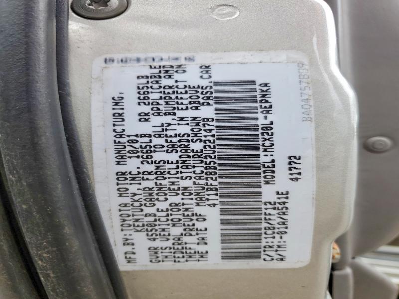 75473655 :رقم المزاد ، 4T1BF28B52U221478 vin ، 2002 Toyota Avalon مزاد بيع