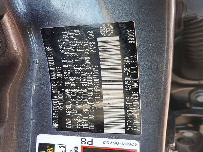 Aukcja sprzedaży 2014 Toyota Camry, vin: 4T1BF1FK2EU740179, numer aukcji: 78306765