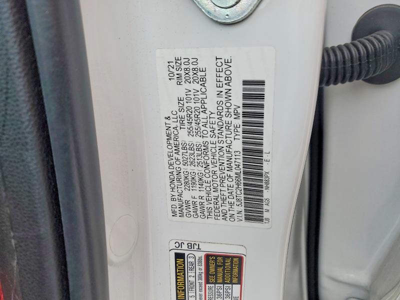 2021 Acura Rdx მანქანა იყიდება აუქციონზე, vin: 5J8TC2H66ML047113, აუქციონის ნომერი: 77023155
