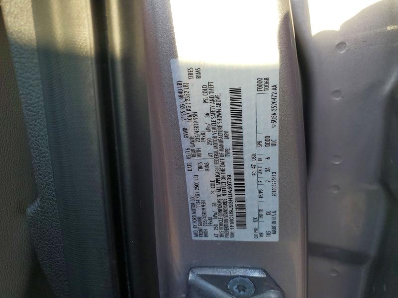Aukcja sprzedaży 2017 Ford Escape, vin: 1FMCU9J93HUA59739, numer aukcji: 77684395