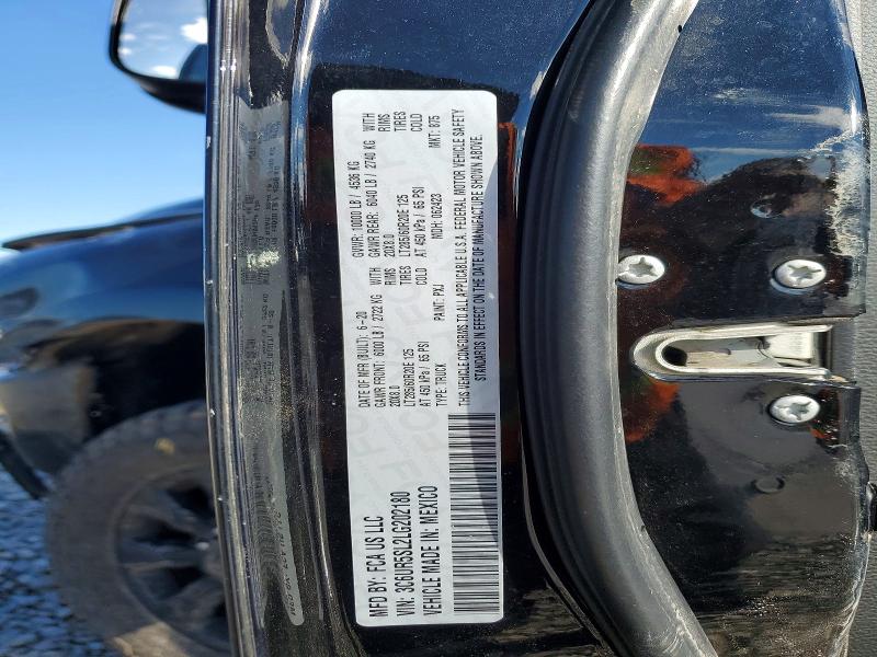 Продаж на аукціоні авто 2020 Ram 2500, vin: 3C6UR5SL2LG202180, номер лоту: 77141255