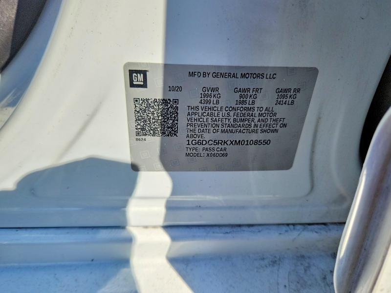 2021 Cadillac Ct4 მანქანა იყიდება აუქციონზე, vin: 1G6DC5RKXM0108550, აუქციონის ნომერი: 77284415