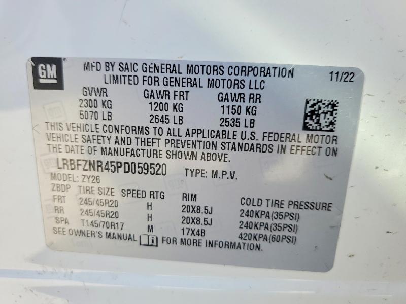 79369945 :رقم المزاد ، LRBFZNR45PD059520 vin ، 2023 Buick Envision مزاد بيع