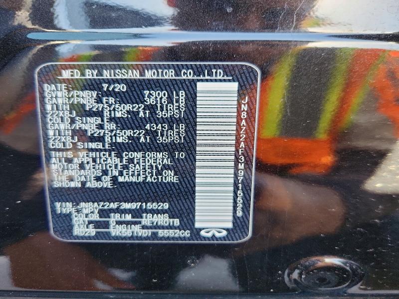 Aukcja sprzedaży 2021 Infiniti Qx80, vin: JN8AZ2AF3M9715529, numer aukcji: 77934925