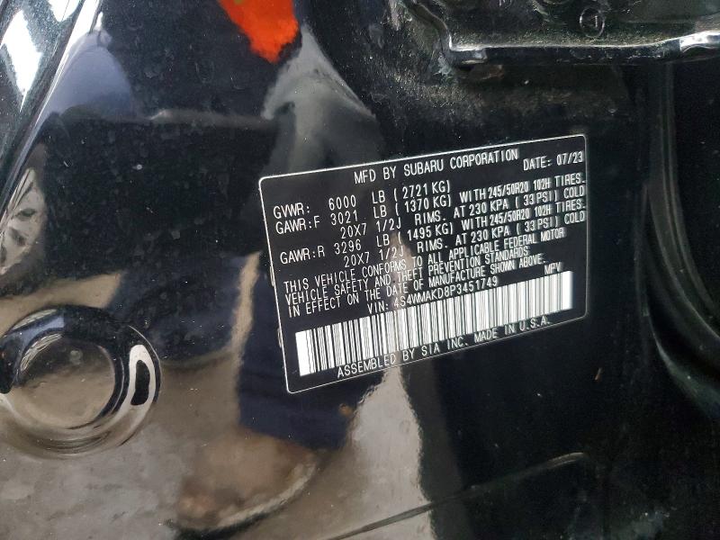 Продажа на аукционе авто 2023 Subaru Ascent, vin: 4S4WMAKD8P3451749, номер лота: 75660675