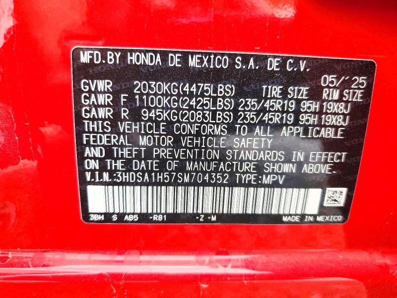 2025 Acura Adx მანქანა იყიდება აუქციონზე, vin: 3HDSA1H57SM704352, აუქციონის ნომერი: 77712915