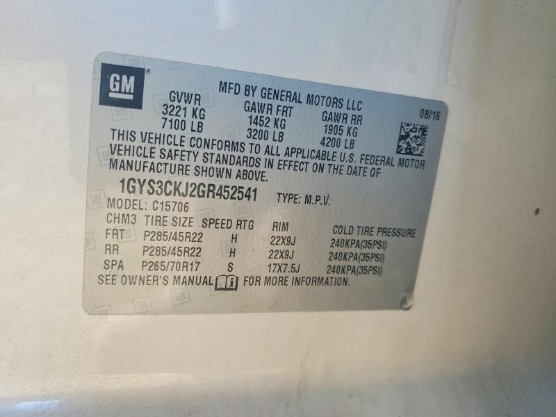 Aukcja sprzedaży 2016 Cadillac Escalade, vin: 1GYS3CKJ2GR452541, numer aukcji: 75786445