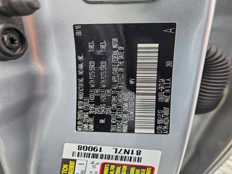 Продаж на аукціоні авто 2016 Toyota Sequoia, vin: 5TDJW5G10GS145397, номер лоту: 78887035