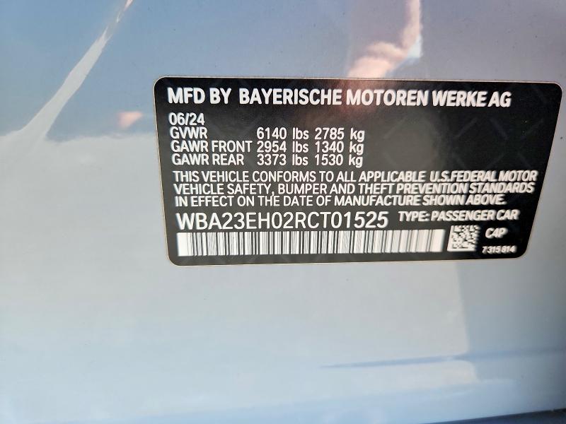 Aukcja sprzedaży 2024 Bmw 740, vin: WBA23EH02RCT01525, numer aukcji: 79237175