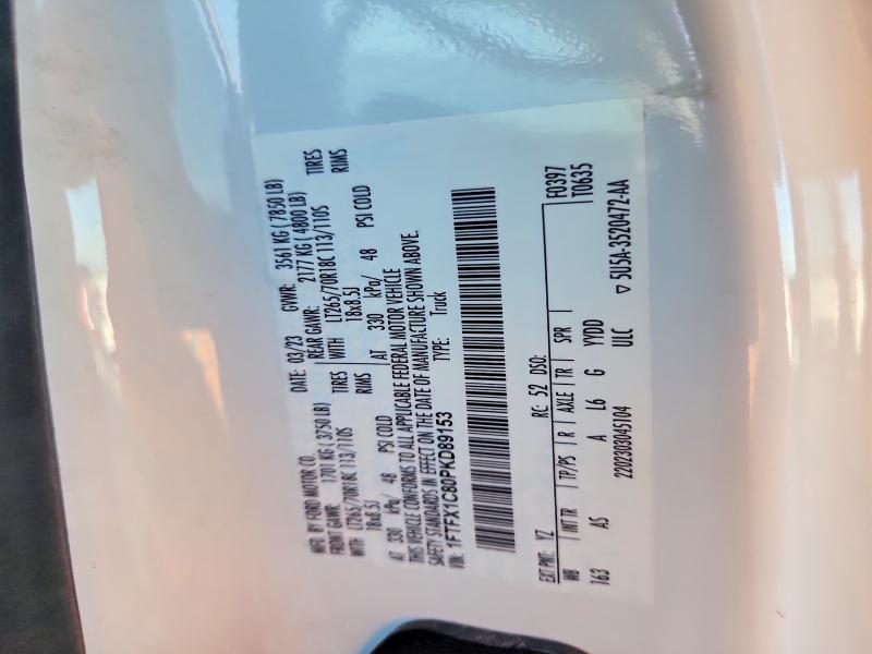 2023 Ford F150 მანქანა იყიდება აუქციონზე, vin: 1FTFX1C80PKD89153, აუქციონის ნომერი: 77465375