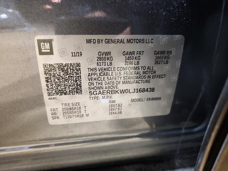 Auction sale of the 2020 Buick Enclave, vin: 5GAERBKW0LJ168438, lot number: 77560805