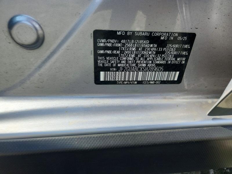 Aukcja sprzedaży 2025 Subaru Crosstrek, vin: JF2GUABCXSH289605, numer aukcji: 78093955