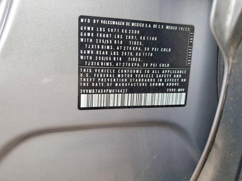 Aukcja sprzedaży 2023 Volkswagen Tiguan, vin: 3VVMB7AX4PM014427, numer aukcji: 75040355