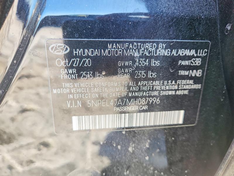 Aukcja sprzedaży 2021 Hyundai Sonata, vin: 5NPEL4JA7MH087996, numer aukcji: 75930475