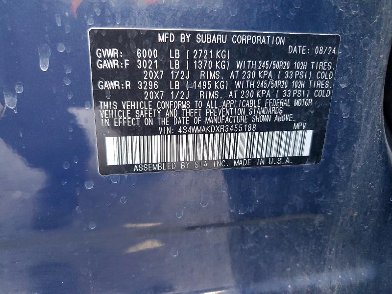 Продажа на аукционе авто 2024 Subaru Ascent, vin: 4S4WMAKDXR3455188, номер лота: 79011605