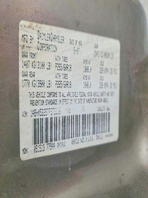 78718925 :رقم المزاد ، 1A8HX58297F575568 vin ، 2007 Chrysler Aspen مزاد بيع
