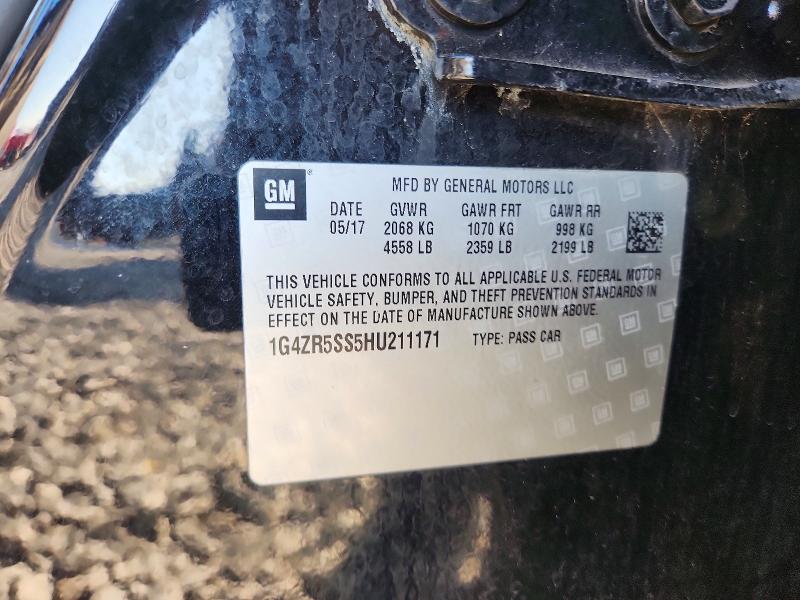 74654875 :رقم المزاد ، 1G4ZR5SS5HU211171 vin ، 2017 Buick Lacrosse مزاد بيع