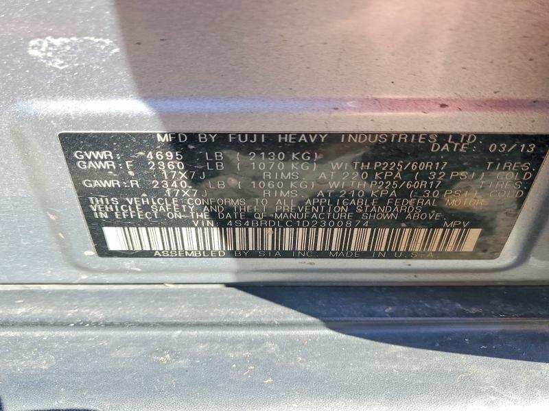 Aukcja sprzedaży 2013 Subaru Outback, vin: 4S4BRDLC1D2300874, numer aukcji: 78684295