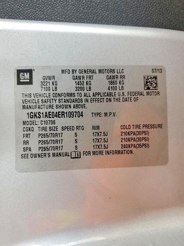 2014 Gmc Yukon მანქანა იყიდება აუქციონზე, vin: 1GKS1AE04ER109704, აუქციონის ნომერი: 75767955
