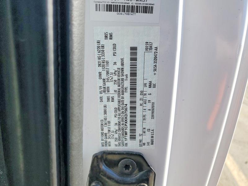 75083425 :رقم المزاد ، 1FTMF1CPXKKD75674 vin ، 2019 Ford F150 مزاد بيع