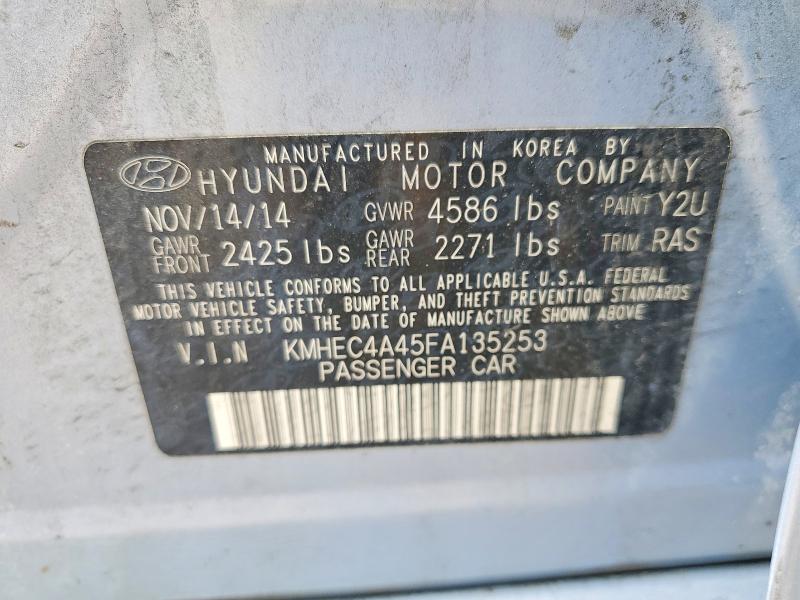 Продажа на аукционе авто 2015 Hyundai Sonata Hybrid, vin: KMHEC4A45FA135253, номер лота: 78720315