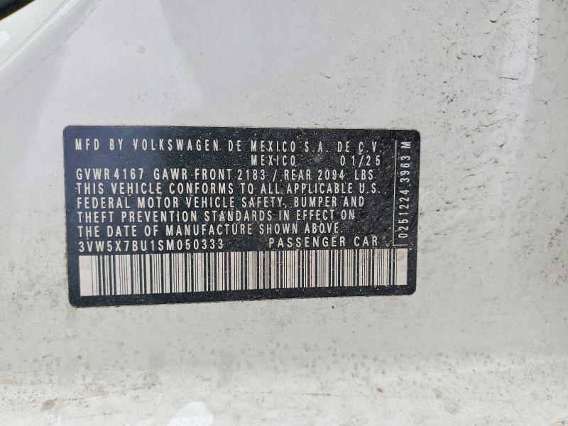 78354115 :رقم المزاد ، 3VW5X7BU1SM050333 vin ، 2025 Volkswagen Jetta مزاد بيع