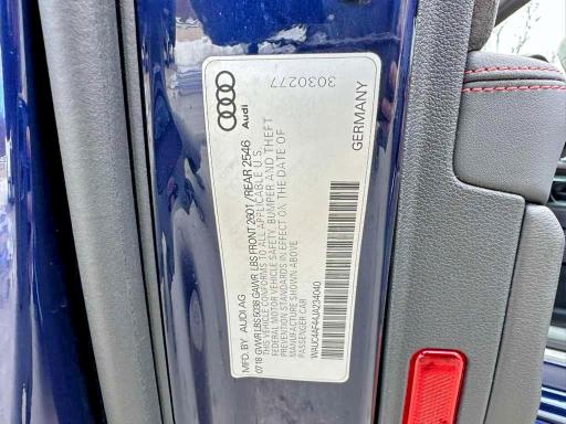 2018 Audi S4 მანქანა იყიდება აუქციონზე, vin: WAUC4AF44JA234040, აუქციონის ნომერი: 78500845