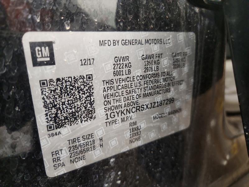 2018 Cadillac Xt5 მანქანა იყიდება აუქციონზე, vin: 1GYKNCRSXJZ187299, აუქციონის ნომერი: 77116635