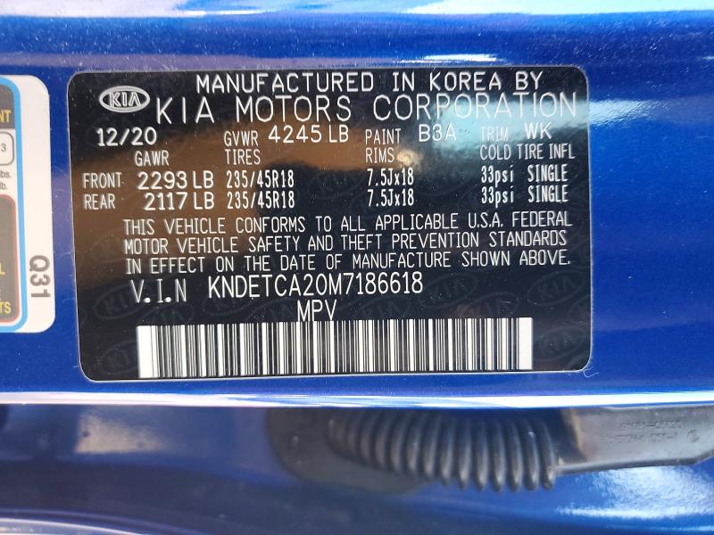Aukcja sprzedaży 2021 Kia Seltos, vin: KNDETCA20M7186618, numer aukcji: 76734415