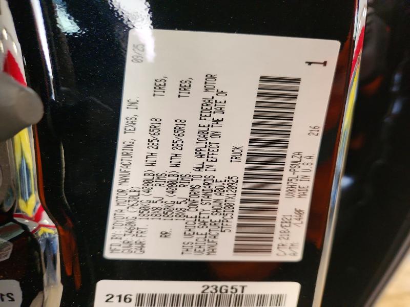 77242375 :رقم المزاد ، 5TFPC5DB0TX120925 vin ، 2026 Toyota Tundra مزاد بيع