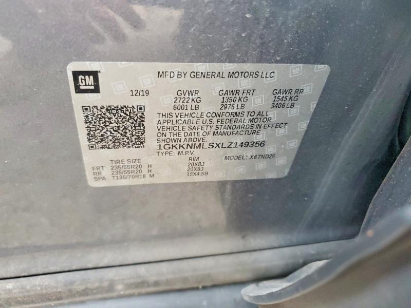 Продаж на аукціоні авто 2020 Gmc Acadia, vin: 1GKKNMLSXLZ149356, номер лоту: 77901035