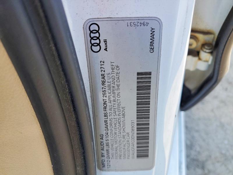 76186595 :رقم المزاد ، WAUGFAFC0DN089031 vin ، 2013 Audi A6 مزاد بيع