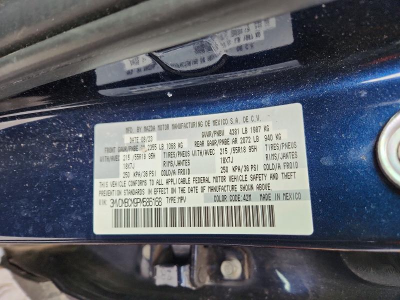 2023 Mazda Cx-30 მანქანა იყიდება აუქციონზე, vin: 3MVDMBCM9PM586168, აუქციონის ნომერი: 76282825