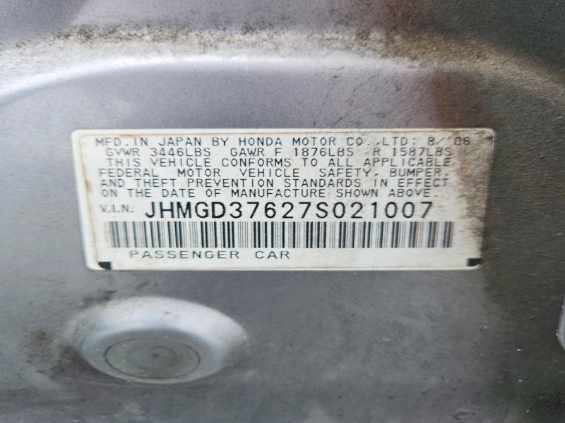 Продаж на аукціоні авто 2007 Honda Fit, vin: JHMGD37627S021007, номер лоту: 78334145