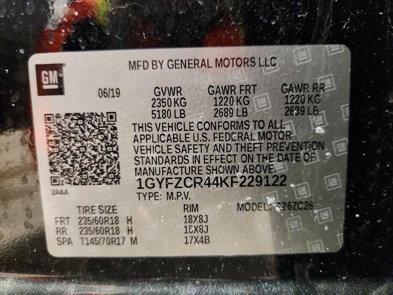 Aukcja sprzedaży 2019 Cadillac Xt4, vin: 1GYFZCR44KF229122, numer aukcji: 74442955