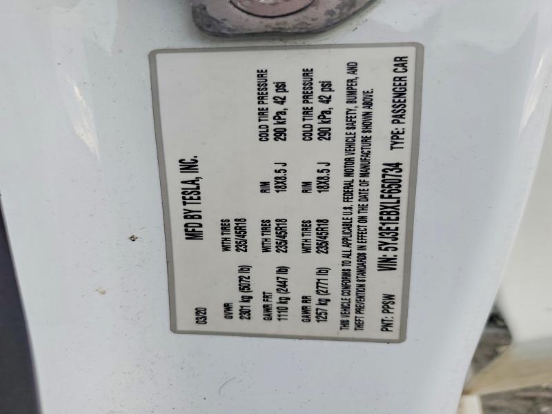 Продаж на аукціоні авто 2020 Tesla Model 3, vin: 5YJ3E1EBXLF650734, номер лоту: 77557205