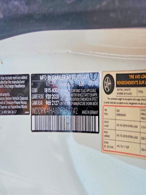 Aukcja sprzedaży 2013 Mercedes-benz Slk, vin: WDDPK4HA8DF052742, numer aukcji: 75120025